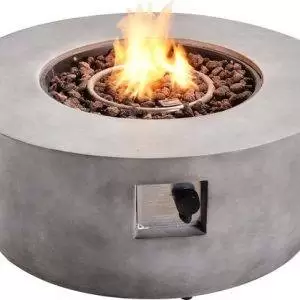 teamson home ronde beton propaan gas vuurtafel vuurkorf buiten geen